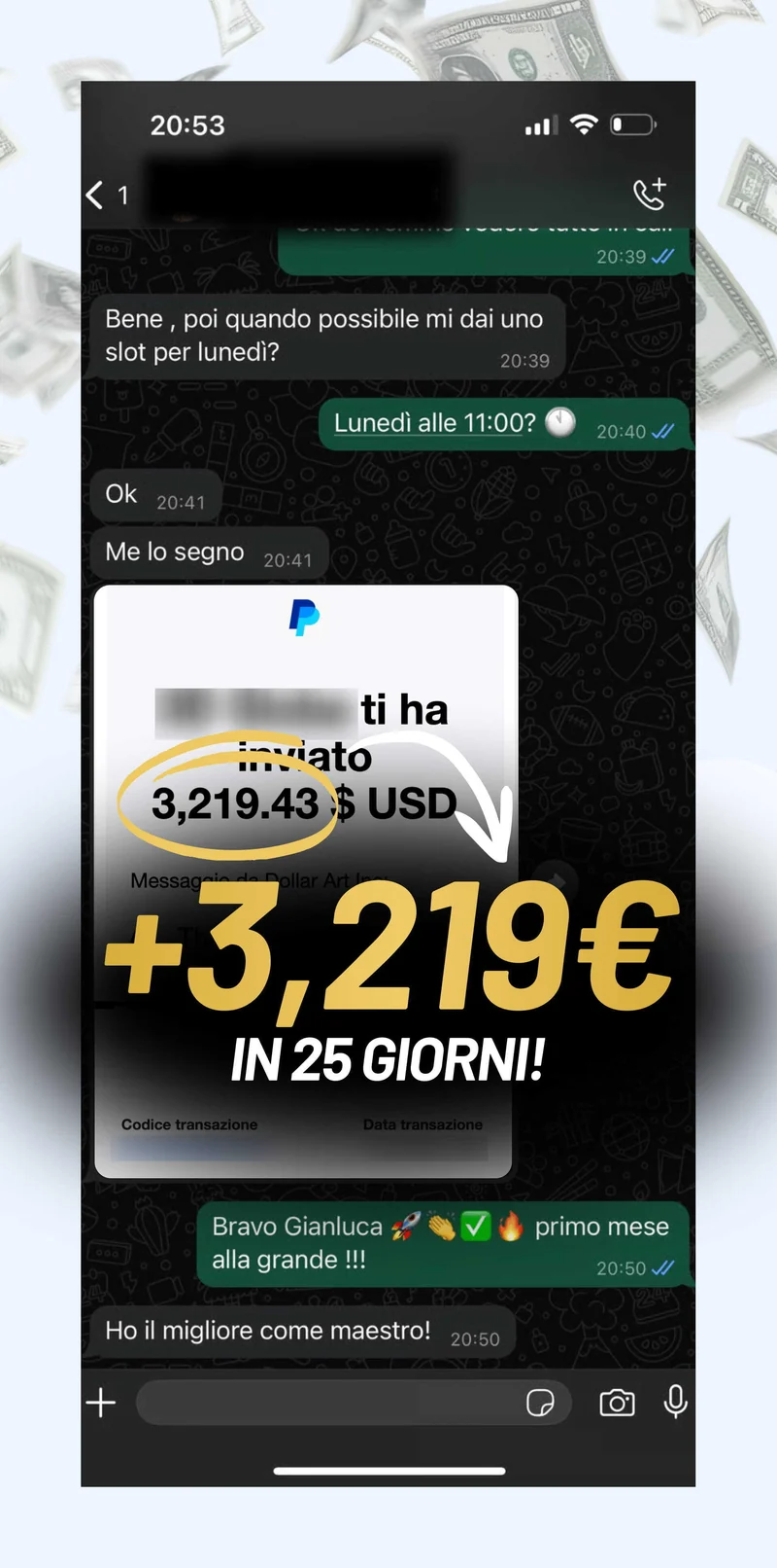 Screenshot risultati di uno studente